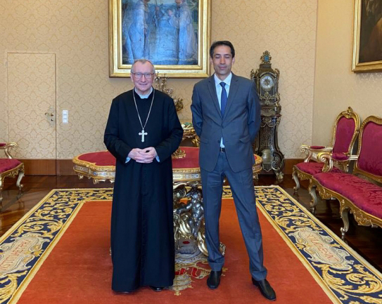 Il Card. Pietro Parolin e l'amb. Rahman Mustafayev