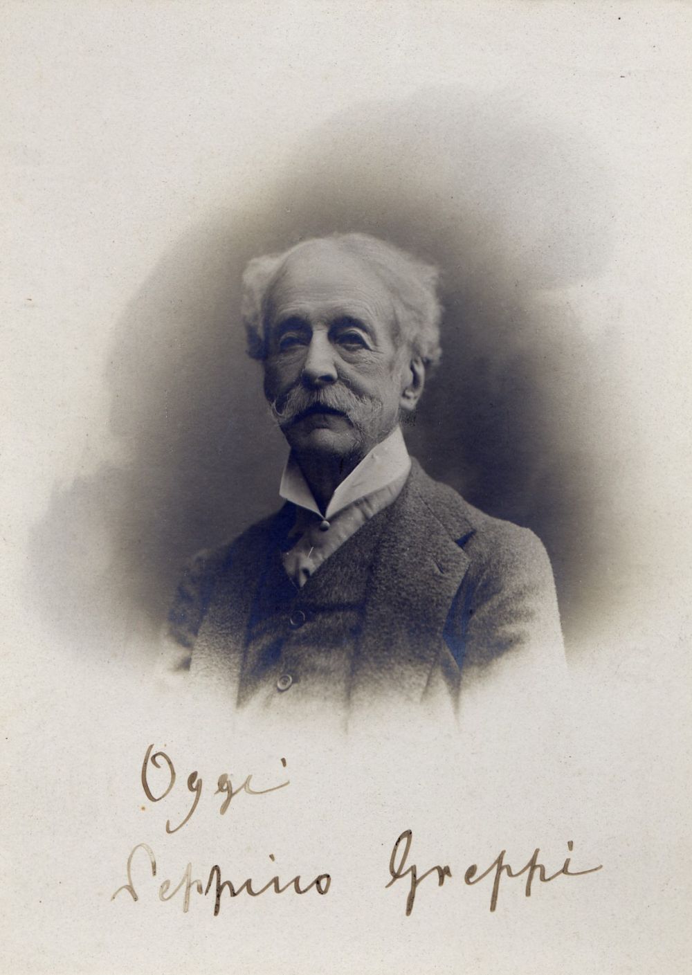 1919, L'Amb. Giuseppe Greppi in un ritratto fotografico per il suo centenario - fonte: Immaginario Diplomatico