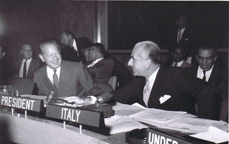 New York, 1961, amb. Egidio Ortona con Dag Hammarskjöld alle Nazioni Unite (da Immaginario diplomatico)