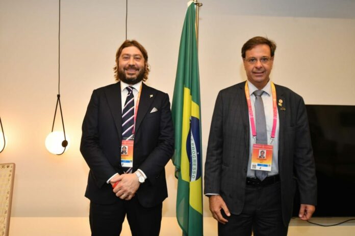 Da sx: Segretario di Stato di San Marino Federico Pedini Amati e ministro per Turismo del Brasile, Gilson Machado