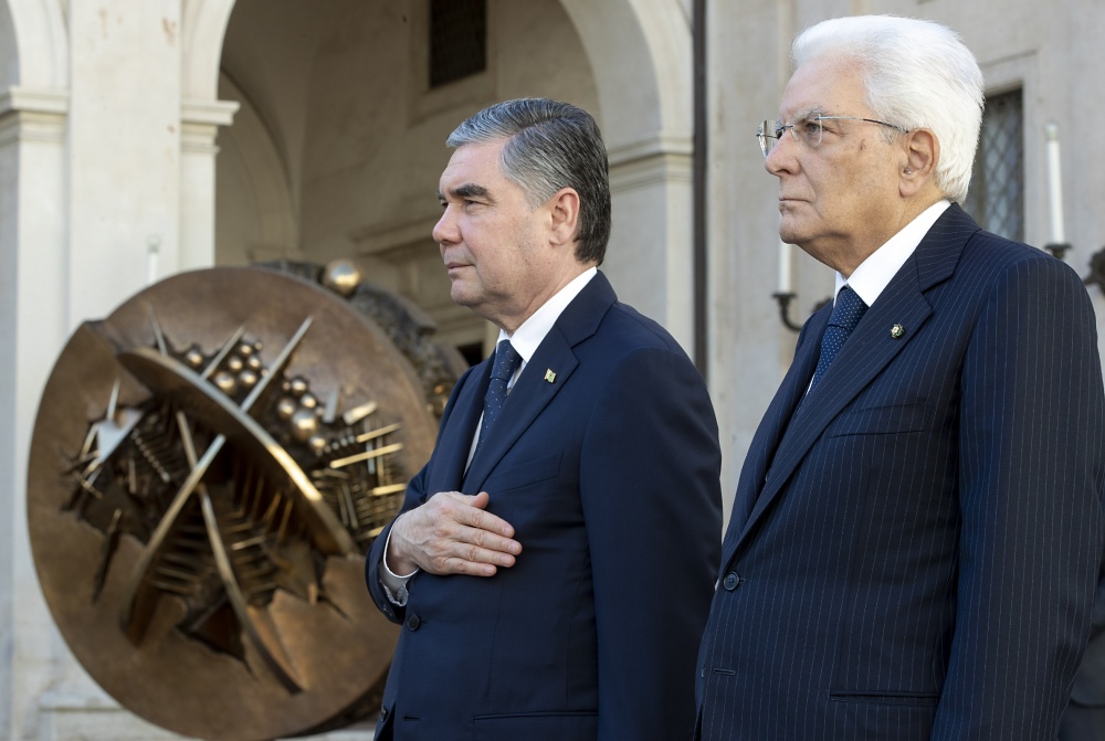 Presidente Sergio Mattarella con il Presidente del Turkmenistan, Gurbanguly Berdimuhamedov, in visita ufficiale