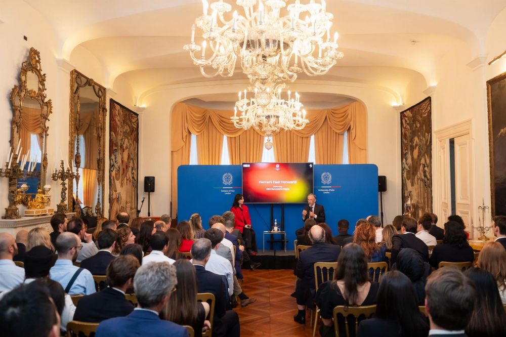 Amb. Cassese a evento &ldquo;Ferrari: Fast Forward&rdquo; con ceo Benedetto Vigna - foto: Ambasciata