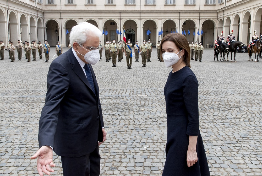 Il presidente Sergio Mattarella con Maia Sandu, presidente della Repubblica di Moldova, in visita ufficiale