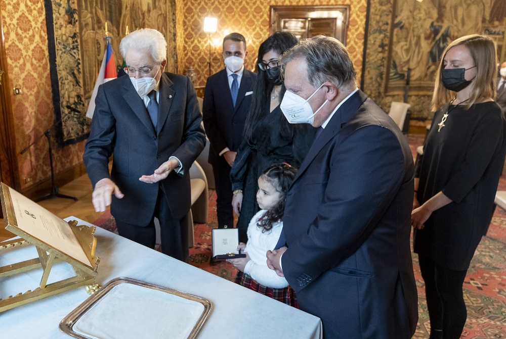 I familiari dell'amb. Attanasio con il presidente Mattarella