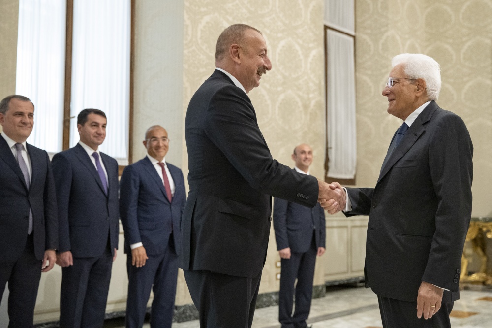 Sergio Mattarella incontra Ilham Aliyev, presidente della Repubblica dell’Azerbaigian (foto Quirinale)
