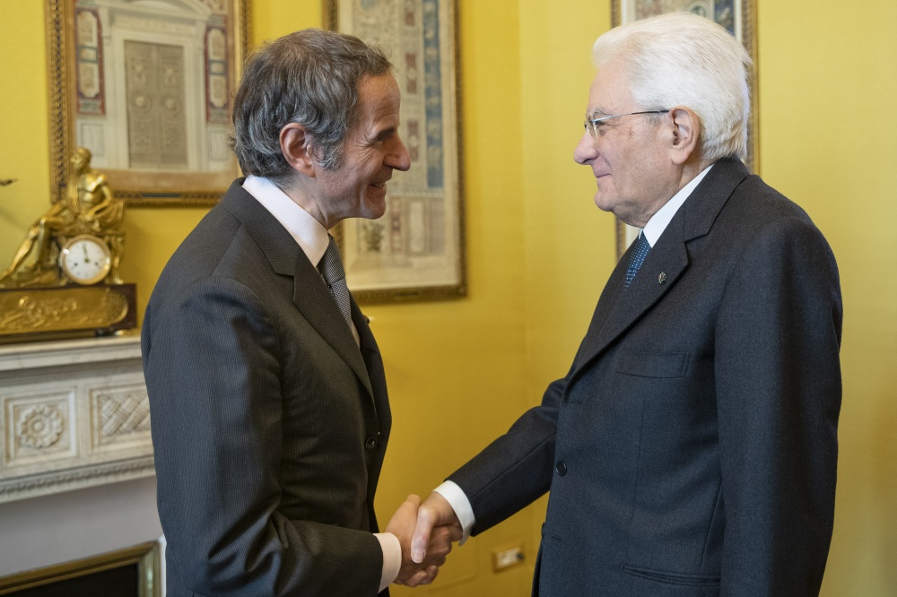 Presidente Mattarella con Grossi, direttore generale Agenzia Internazionale per l’Energia Atomica