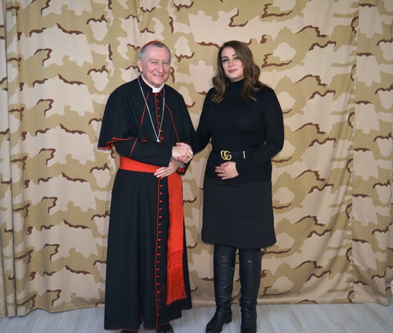 Card. Pietro Parolin, Segretario di Stato vaticano, e Serana Muroni, console d’Italia a Erbil