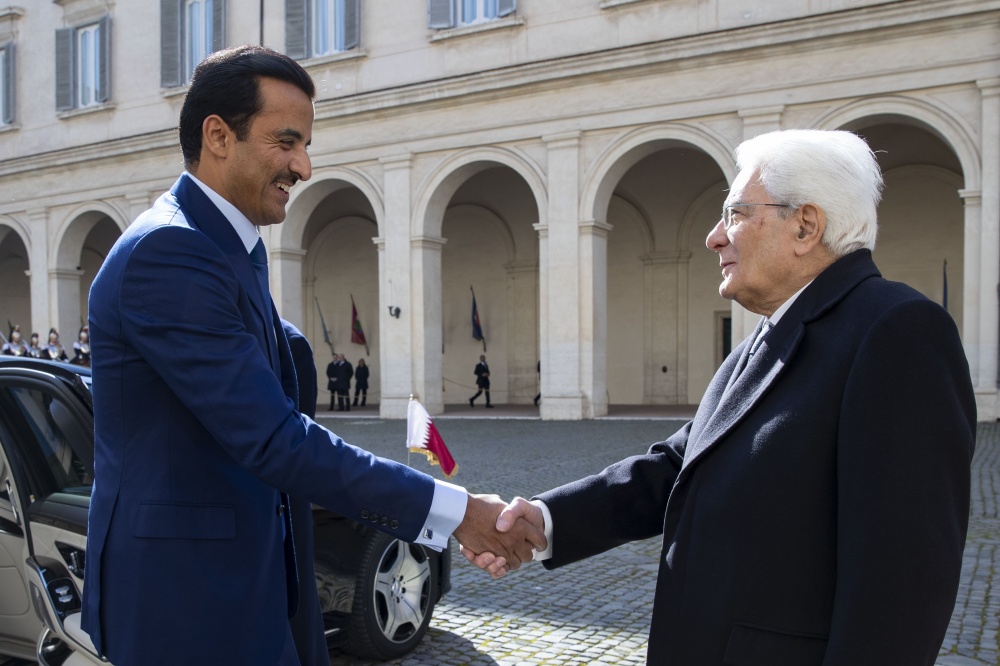 Mattarella accoglie lo Sceicco Tamim bin Hamad Al-Thani, Emiro del Qatar (foto Quirinale)