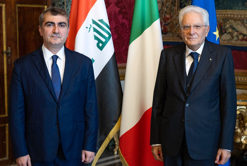 Sergio Mattarella e Saywan Sabir Mustafa Barzani, nuovo Ambasciatore dell'Iraq