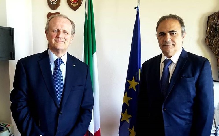Sen. Ricardo Merlo con l'Ambasciatore d'Italia a San Marino, Guido Cerboni