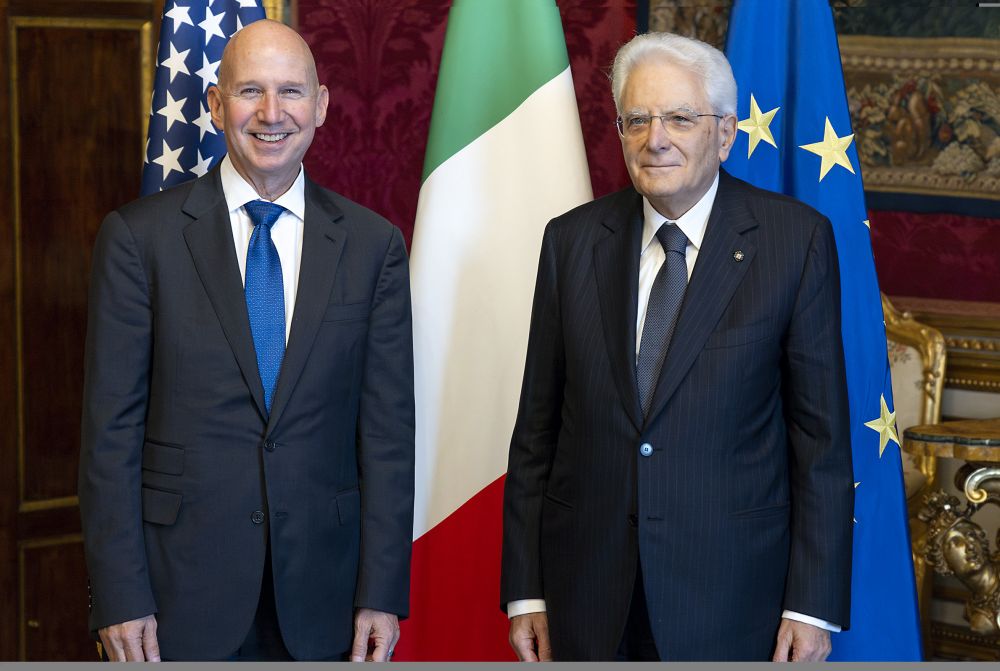 Il Presidente della Repubblica Sergio Mattarella con l'Amb. degli USA, Jack Alan Markell