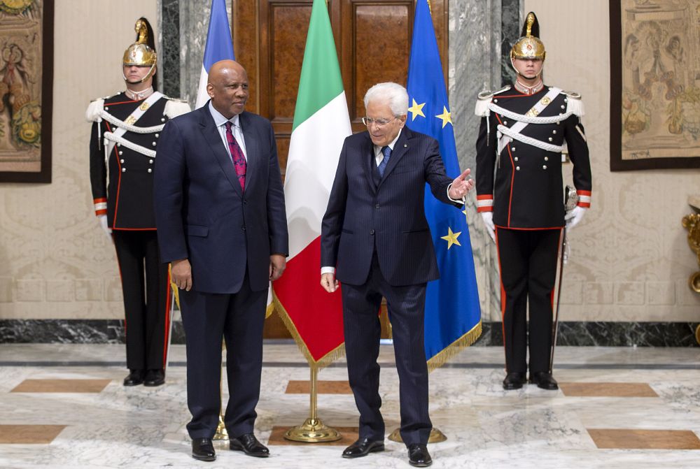 Il presidente Sergio Mattarella con il Re del Lesotho Sua Maestà Letsie III