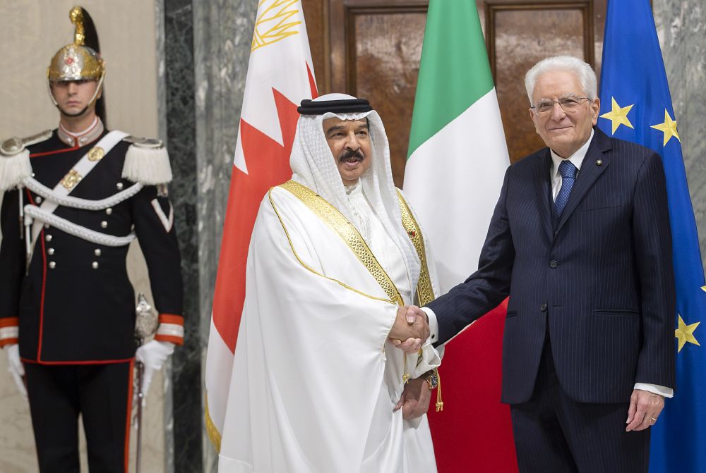 Il Presidente Sergio Mattarella con il Re del Bahrain, Sua Maestà Hamad Bin Isa Al-Khalifa