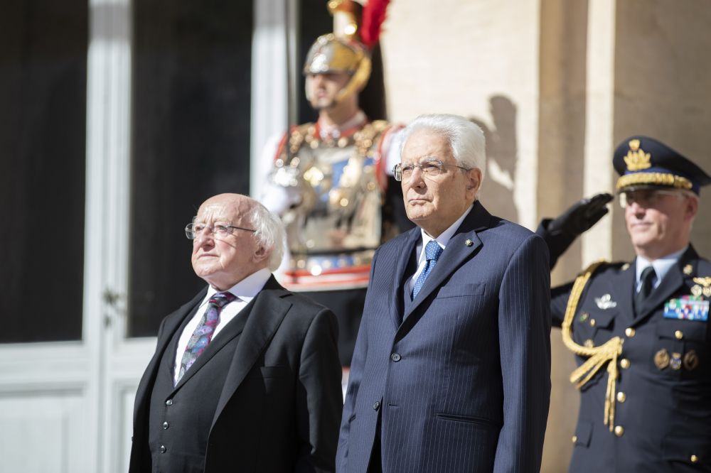 Il presidente Sergio Mattarella con Michael D. Higgins, presidente d’Irlanda