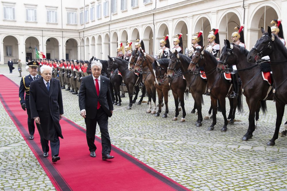 Presidente Sergio Mattarella con Kassym-Jomart Tokayev, presidente del Kazakhstan