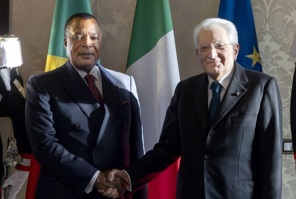 Presidente Sergio Mattarella con Denis Sassou Nguesso, presidente della Repubblica del Congo