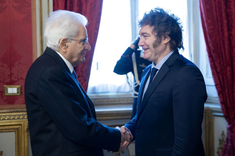 Presidente Mattarella con Javier Gerardo Milei, presidente di Argentina