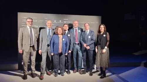 Da sx: Danilo Rubini, Lorenzo Chessa, Elda Turco Bulgherini, Matteo Coletta, Alessandro Preti, Augusto Cramarossa, Maria Libera Battagliere - foto ASI