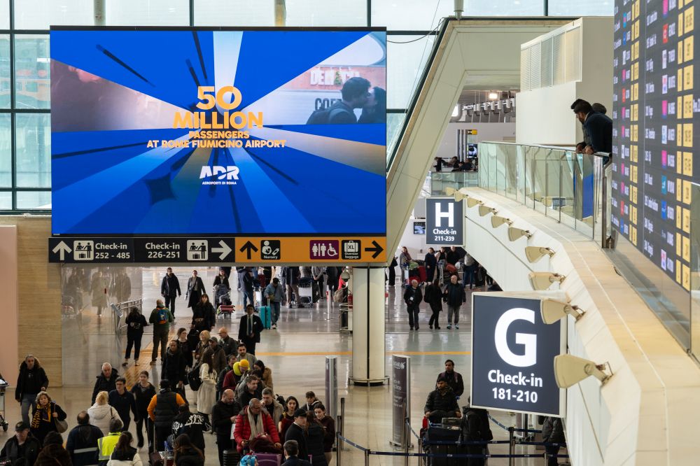 Aeroporto Fiumicino supera 50 milioni passeggeri in un anno - foto: ADR