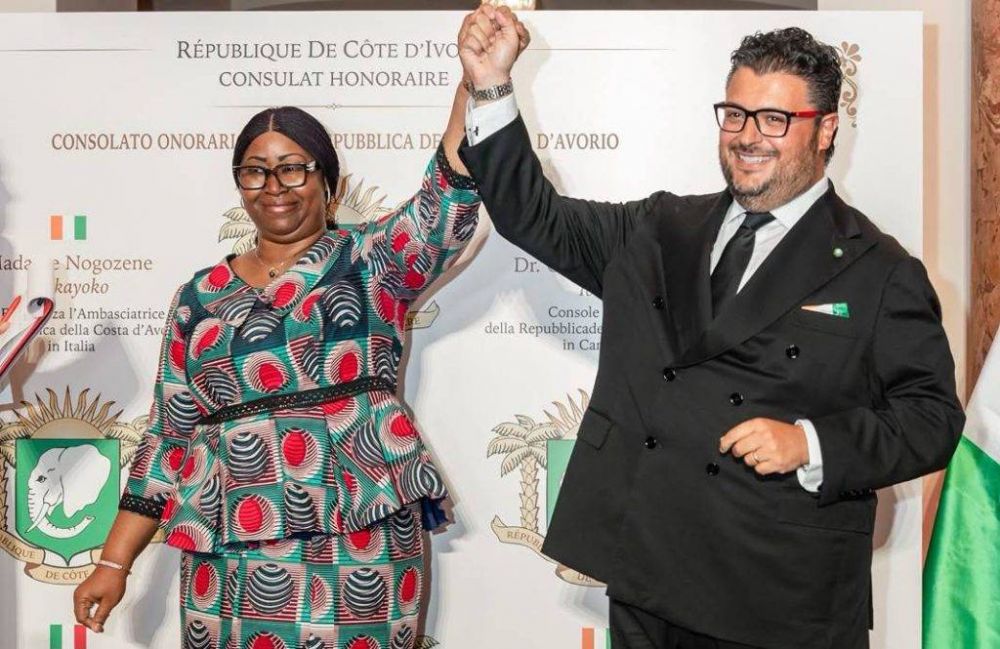 Console Alessandro Iovino con ambasciatore della Costa d&rsquo;Avorio, Nogozene Bakayoko