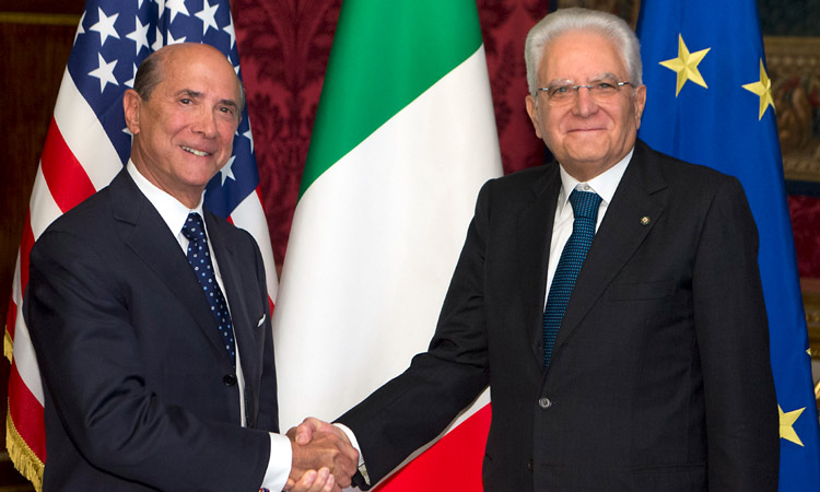 L´amb. Eiisenberg con il presidente Mattarella