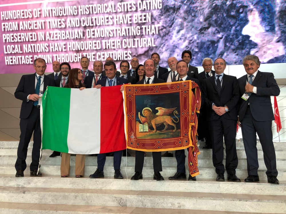 La delegazione italiana a Baku (foto Regione Veneto)