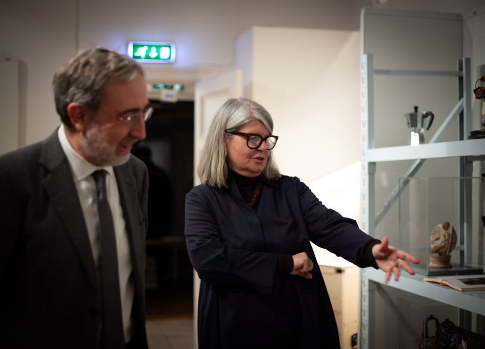 L'amb. Nicoletti all'inaugurazione della mostra &ldquo;Archivio Creativit&agrave; Italiane&rdquo; - foto: IIC Oslo