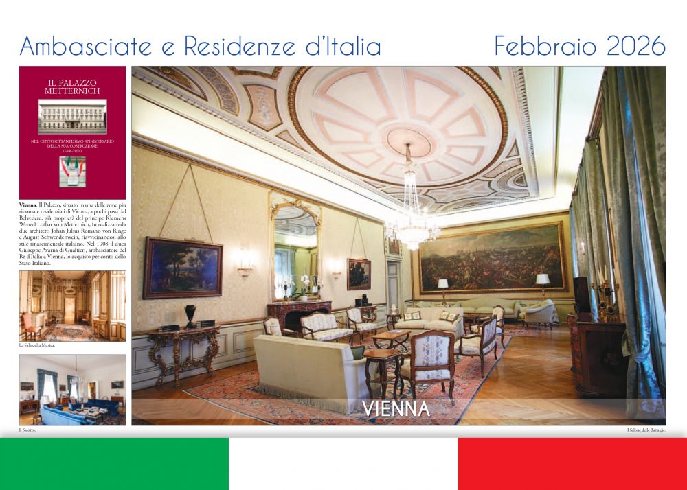 Il prezioso calendario sui palazzi delle Ambasciate d&rsquo;Italia nel mondo
