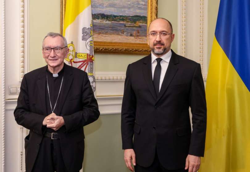 Card Parolin con premier Ucraina Shmyhal - Foto: kmu.gov.ua Presidenza Consiglio Ucraina