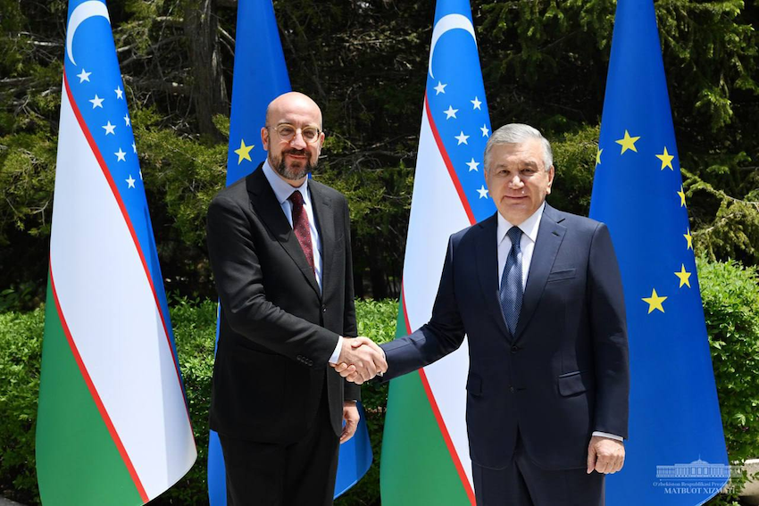 Charles Michel e Shavkat Mirziyoyev