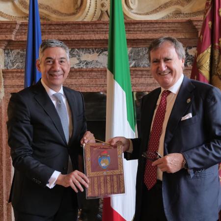 Brugnaro e l'ambasciatore di Cipro