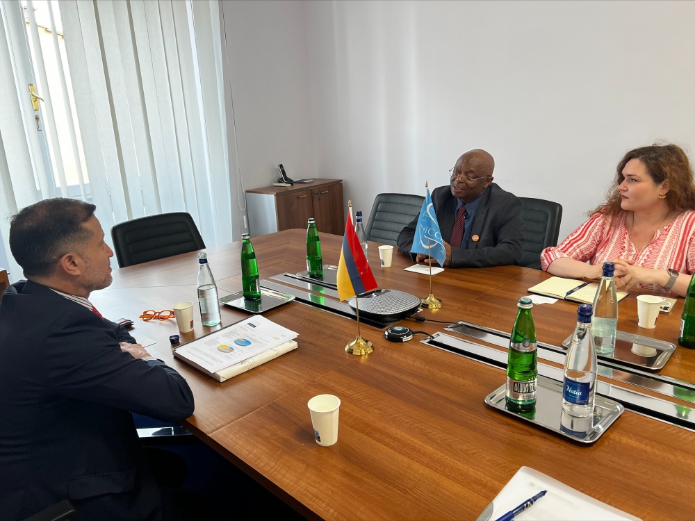 Juan Camilo Saretzki, Ambasciata Colombia, Webber Ndoro, direttore generale ICCROM, Anna E. Zeichner dell'Ufficio del Direttore