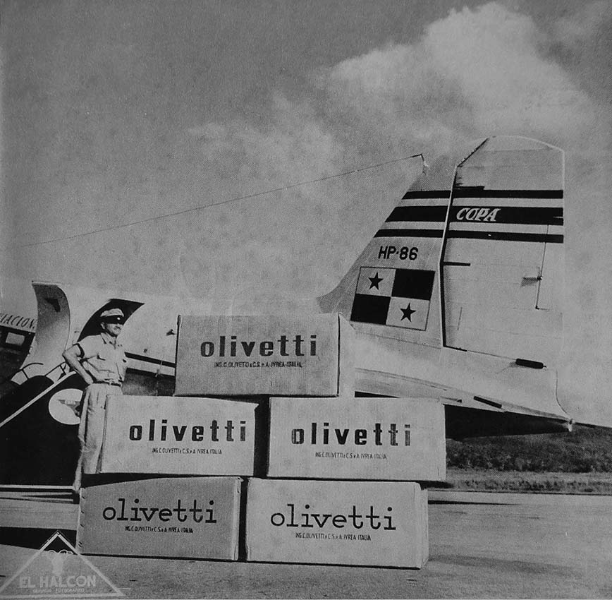 Prodotti Olivetti in viaggio sulle rotte per il Nord e il Sud America, 1954. © Associazione Archivio Storico Olivetti, Ivrea