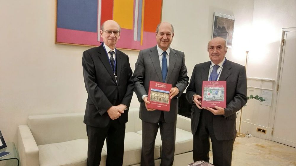 Da sx: prof. Calogero Bellanca, l'amb. Guariglia e l'amb. Cortese