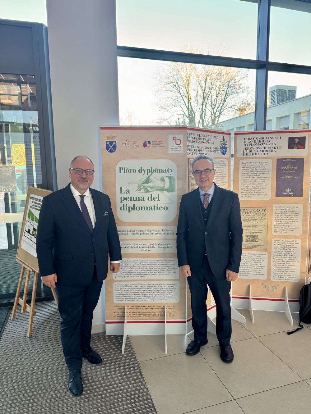 Prof. Arkadi Rzegocki e amb. Stefano Baldi all'inaugurazione - foto: Arturo Varè