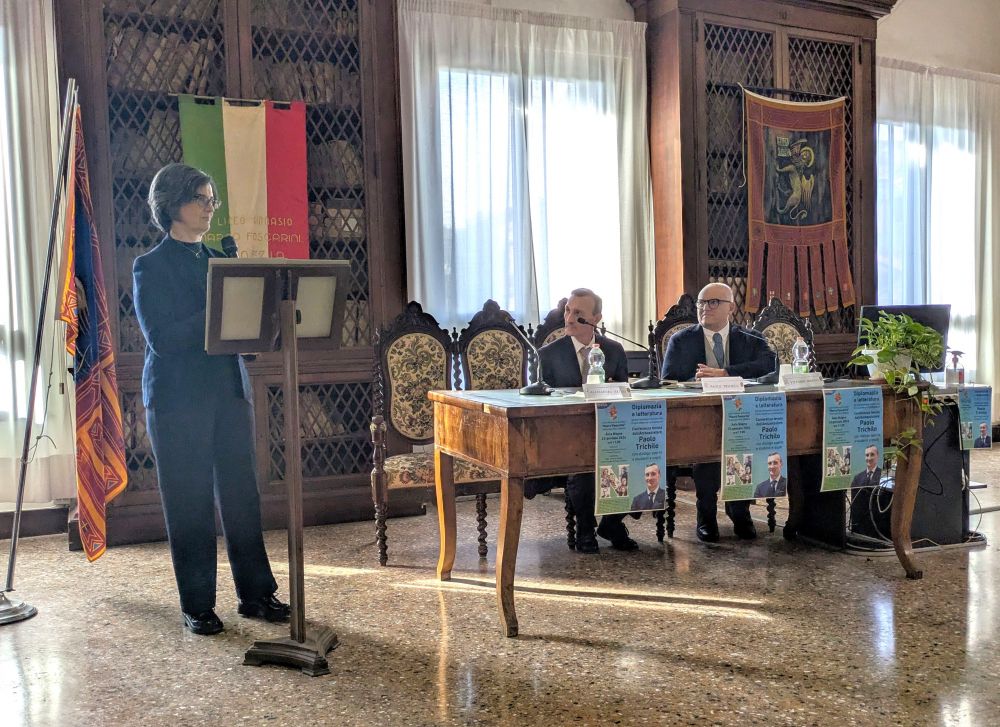 Da sx il rettore Alessandra Artusi, l'amb. Paolo Trichilo, Vittorio Baroni - foto: Adriatic Europe