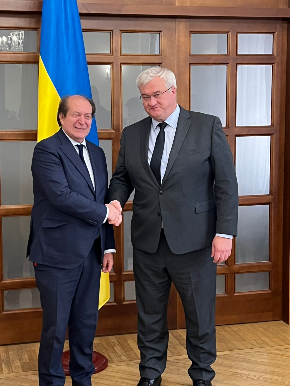 Franco Dal Mas e il ministro degli Affari Esteri dell’Ucraina, Andrii Sybiha - foto: Ufficio Stampa
