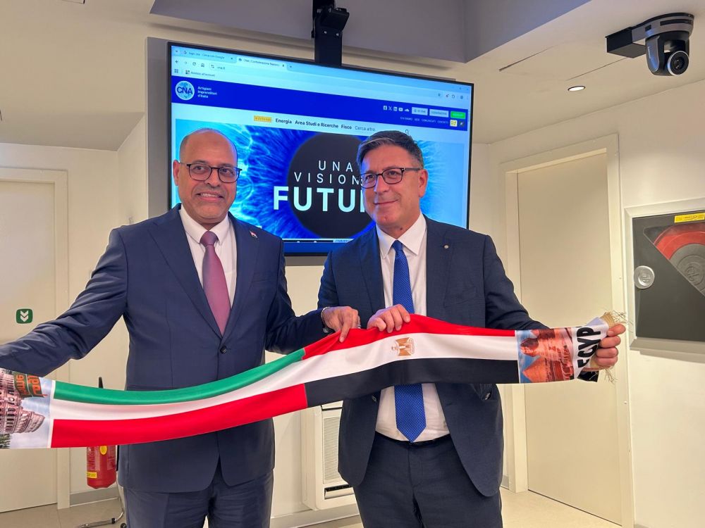 Presidente CNA, Dario Costantini, con ministro Lavoro di Egitto, Mohamed Gobran - foto: Ufficio Stampa