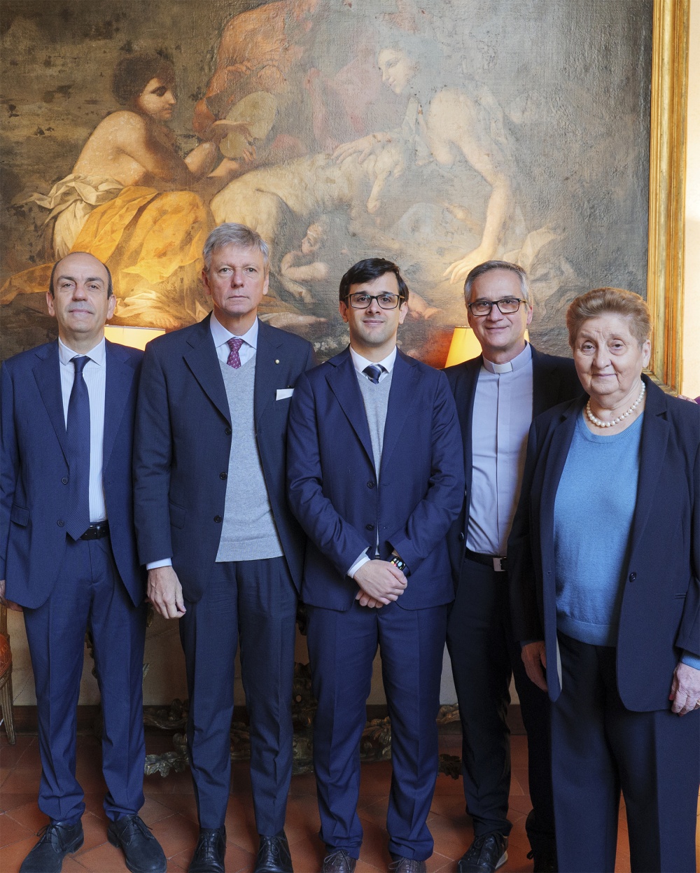 Gabriele Bacile; amb. Francesco Di Nitto; Andrea Pepe; mons. Dario Edoardo Viganò; Mariella Enoc