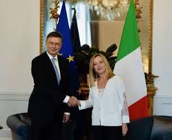 Meloni e Dombrovskis