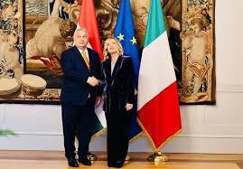 Meloni e Orban a Palazzo Chigi : foto: PCM