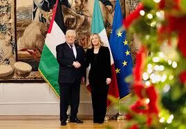Giorgia Meloni e Mahmoud Abbas - foto: Governo
