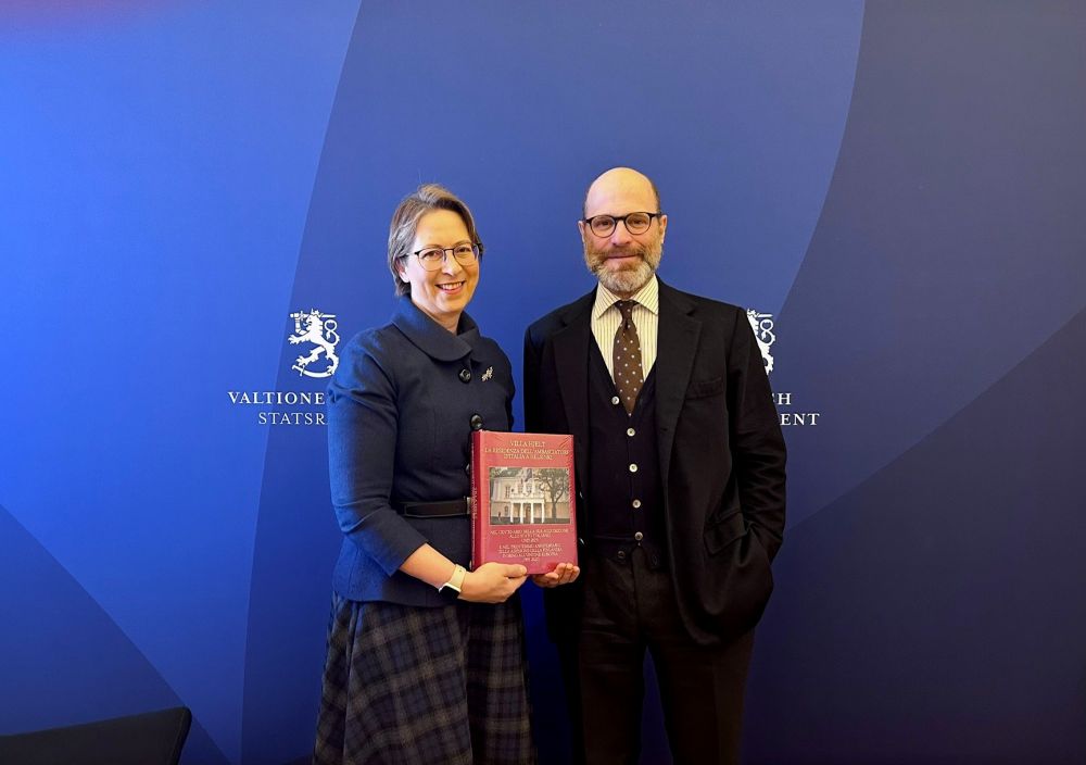 Amb. Nicola Todaro Marescotti con il ministro Sari Essayah, dell&rsquo;Agricoltura e Foreste - foto: Ambasciata