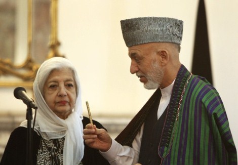 La principessa India d’Afghanistan con Hamid Karzai