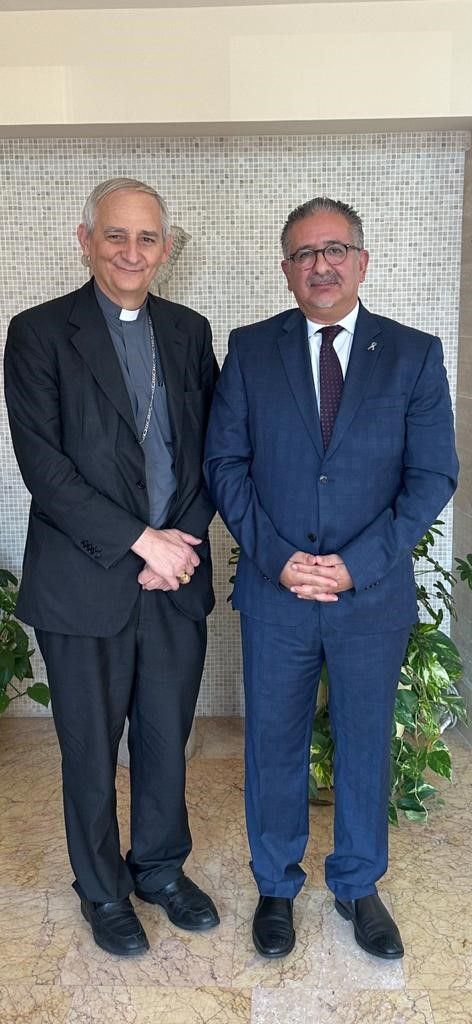 Card. Matteo Zuppi, con Issa Kassissieh, ambasciatore di Palestina presso la Santa Sede