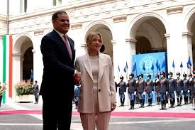 Giorgia Meloni e Abdul Hamid Mohammed Dbeibeh - foto: Italpress