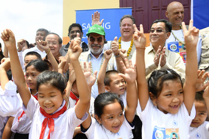 Il direttore generale della FAO José Graziano da Silva e il direttore esecutivo del WFP David Beasley in Laos