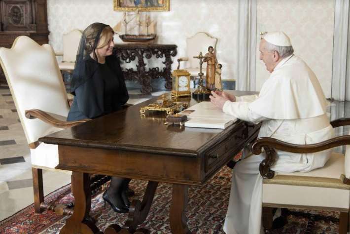 Papa con presidente della Repubblica Slovacca, Zuzana Čaputová - Foto: Vatican Media - ACI Group