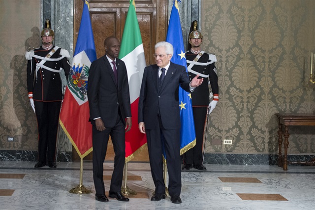 Il Presidente della Repubblica Sergio Mattarella con il Presidente della Repubblica di Haiti Jovenel Moïs