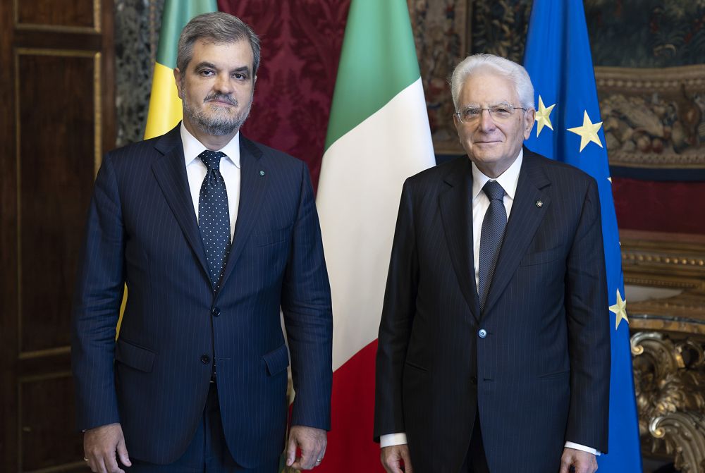 Il presidente Sergio Mattarella con l'amb. del Brasile, Renato Mosca De Souza